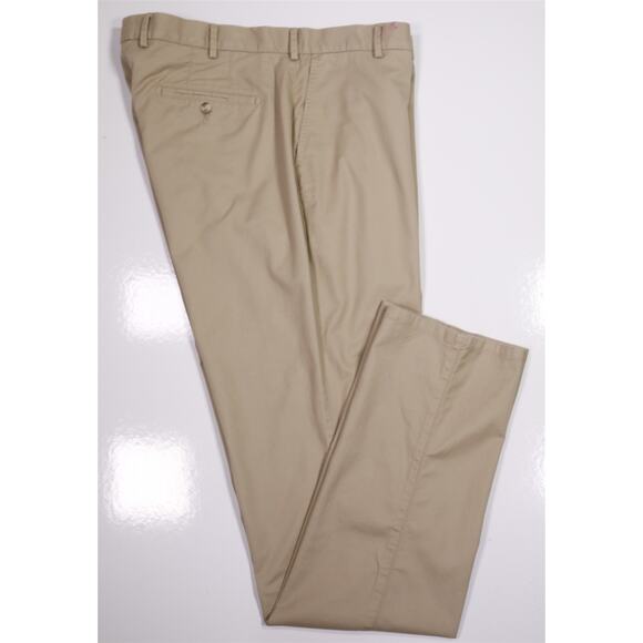 Peter Millar Khaki Tan Flat Front Chino Pants Trousers Tall 38x36 - Picture 1 of 7